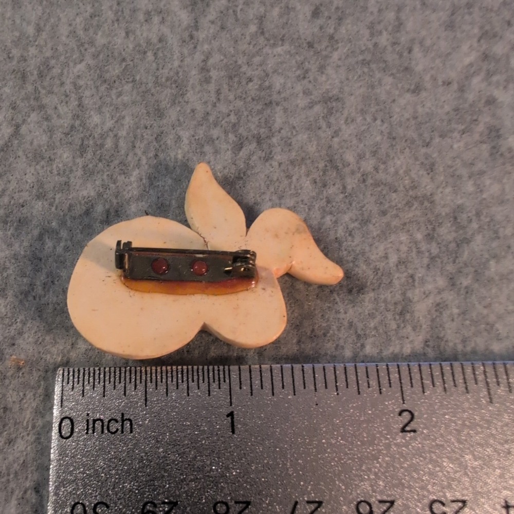 Cute Bunny Rabbit Pin Brooch Glittery Ears & Tail‎ Easter Spring Accessory - Picture 2 of 2